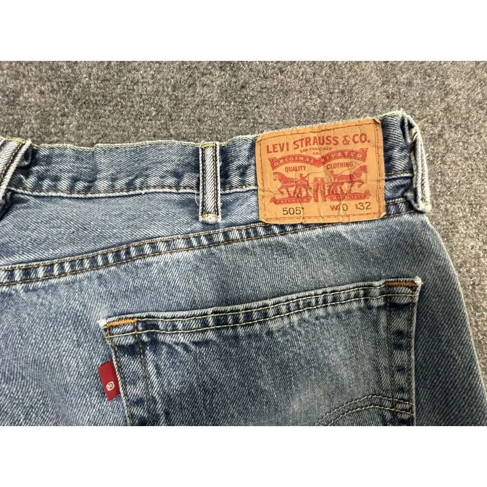 Levi's 505 Jeans Men's 40‎ X 30 Denim Blue Straight Leg Medium Dark Wash Pants